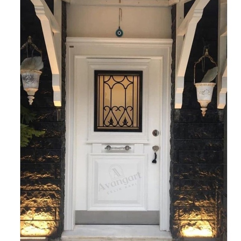 Ferforje Beyaz Villa Kapısı AVNG-077