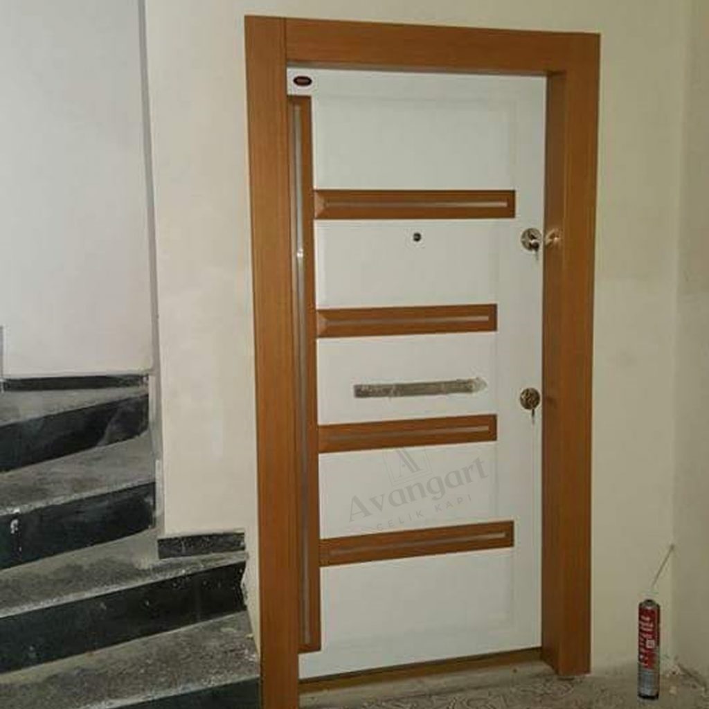 Ahşap Beyaz Daire Kapısı AVGN-325