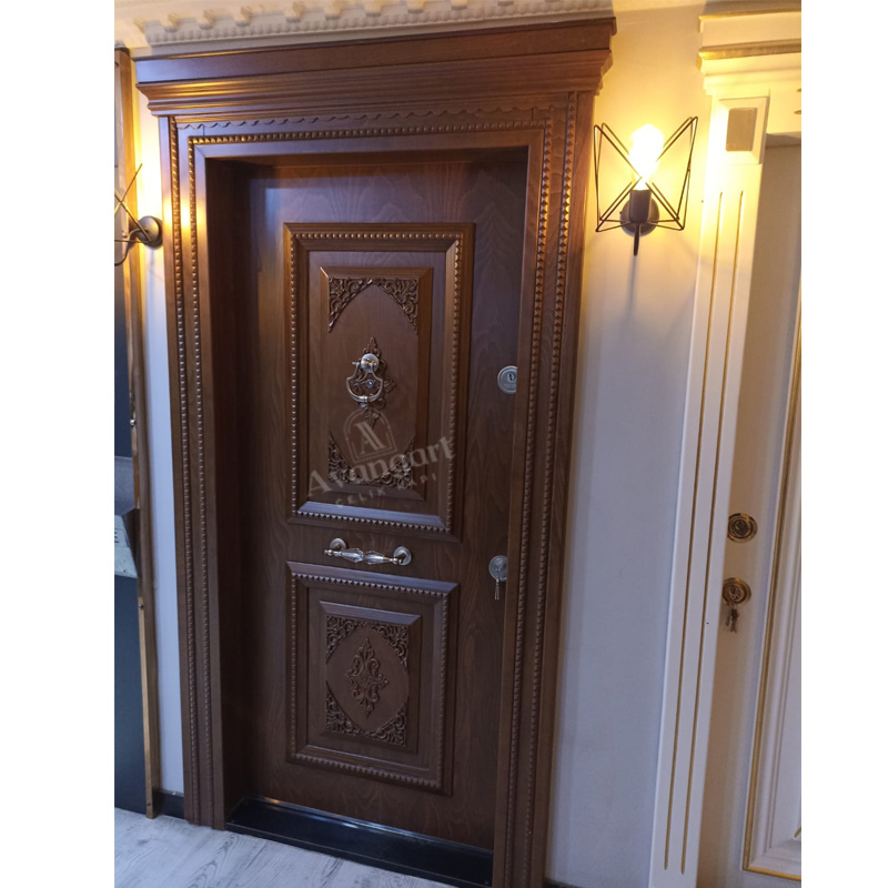 Motifli Kahve Daire Kapısı AVGN-354