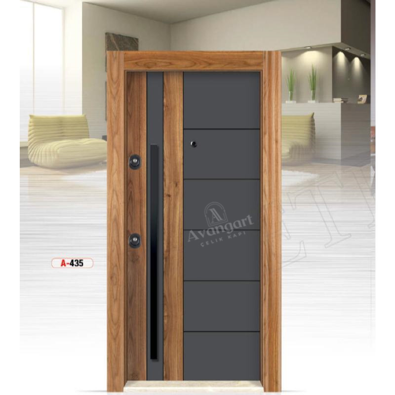 Antrasit Ahşap Daire Kapısı AVGN-358