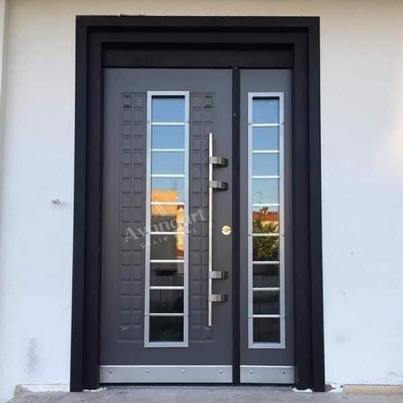 Aynalı Antrasit Daire Kapısı AVGN-322