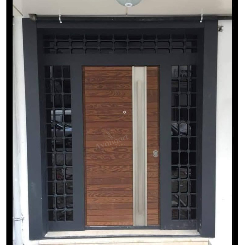 Antrasit Çerçeve Detay Villa Kapısı AVNG-025