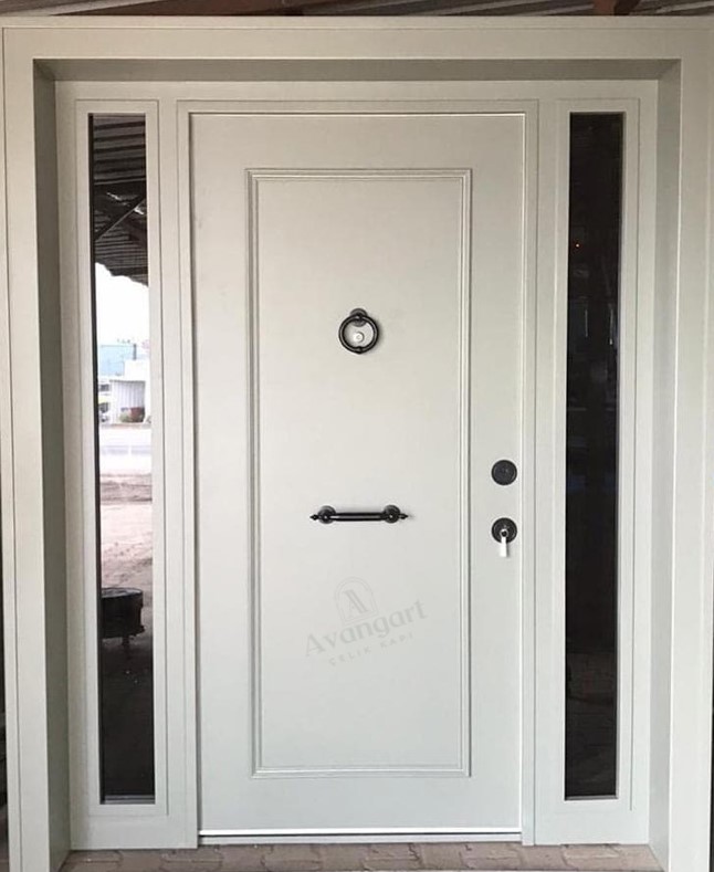 Aynalı Beyaz Villa Kapısı AVNG-015
