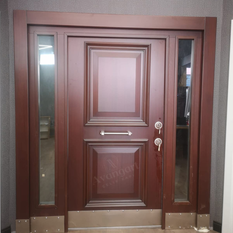 Koyu Kiremit Ahşap Villa Kapısı AVNG-006