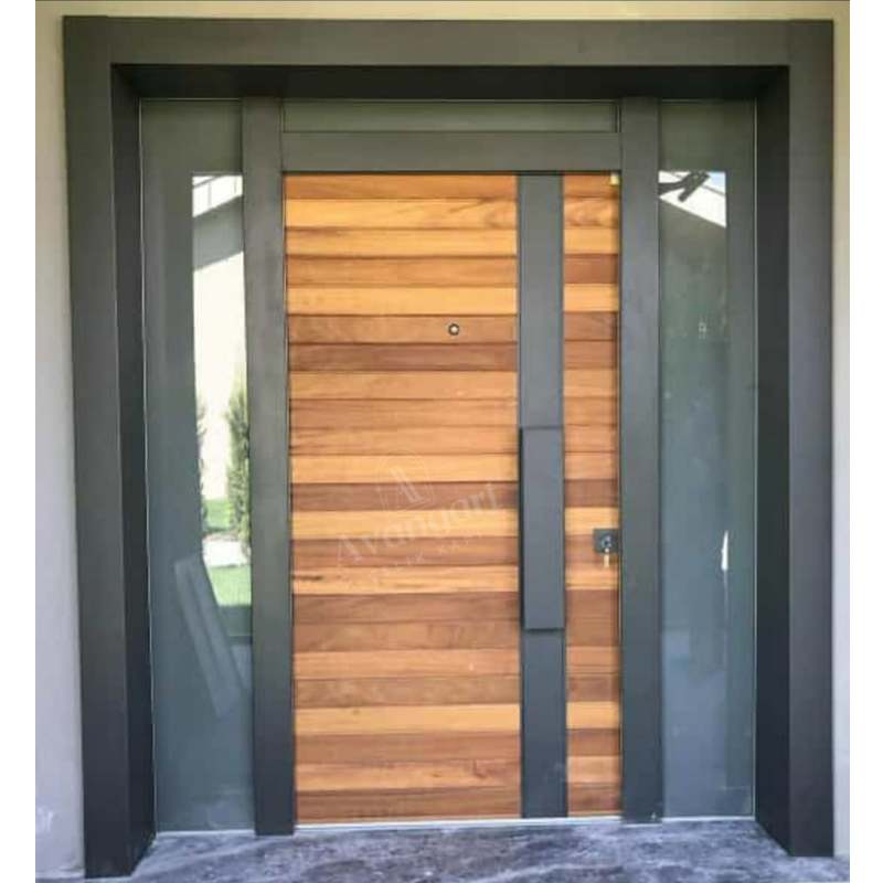 Antrasit Ahşap Villa Kapısı AVNG-058
