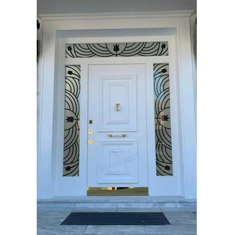 Lale Desen Beyaz Villa Kapısı AVNG-040