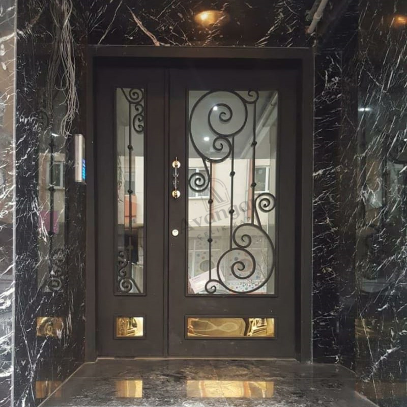 Ferforje Demirli Siyah Apartman Kapısı AVGN-690