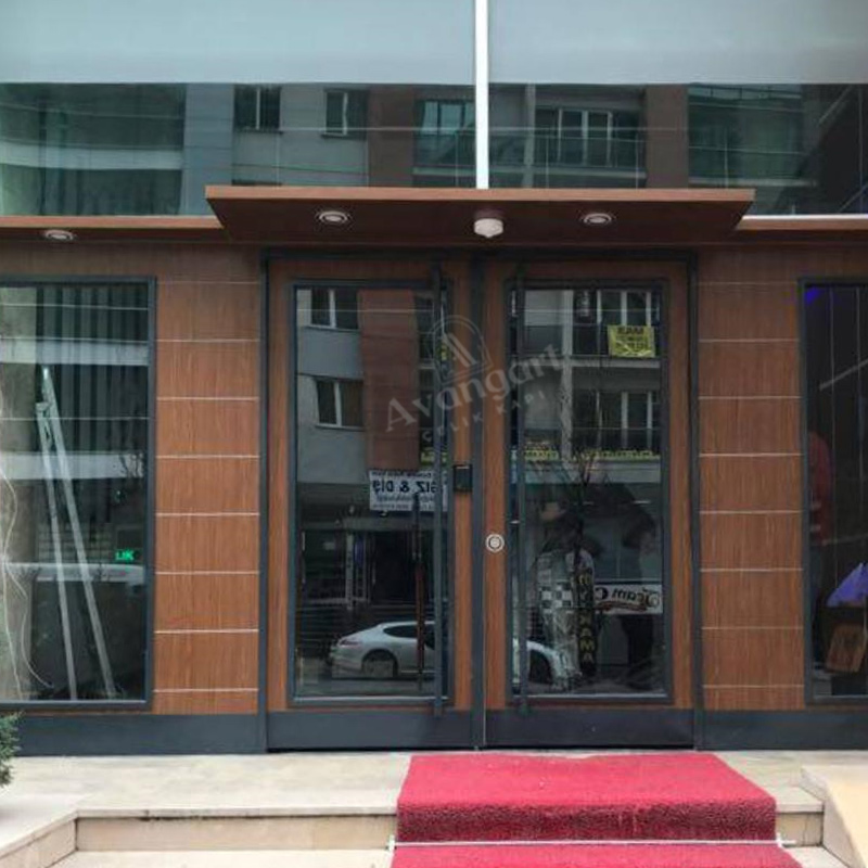 Camlı Ahşap Apartman Kapısı AVGN-671