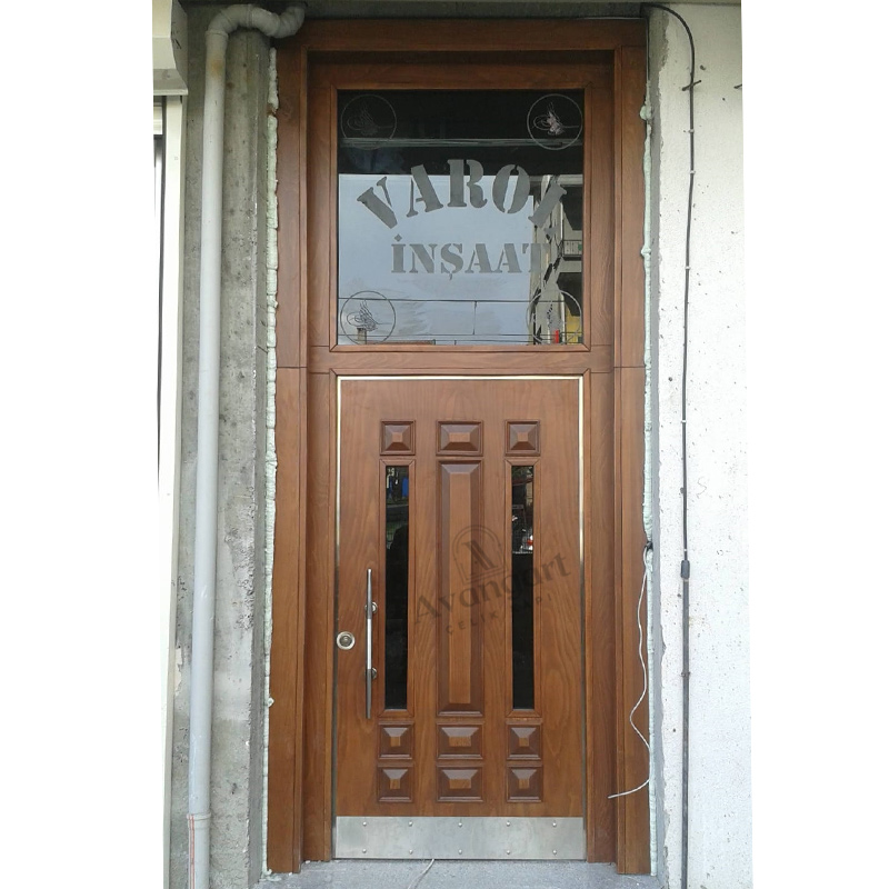 Üst Camlı Ahşap Apartman Kapısı AVGN-673